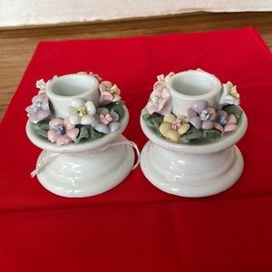 Royal Park Floral Bone China Candle Holders (2).